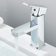 Modern Chrome Basin Mixer Tap Single Lever Taps Bathroom Sink Faucet With Hoses