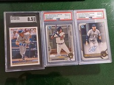 PSA 10 LOT Pinero AUTO 2022 Bowman Chrome Garcia 1st Yount HOF 1993 UD Brewers