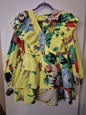 Christopher John Rogers Womens Dress 6 Target Yellow Floral Mini Ruffle Party