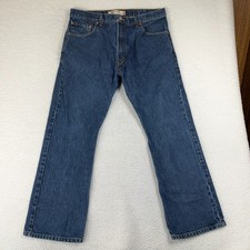 Men's Levi's 517 Bootcut Jeans 38x30 Fit 36.5x30.5 Blue Denim Red Tab Med Wash