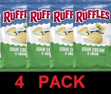 Ruffles Sour Cream  Onion Snack Potato Chips 8 oz Bag - 4 PACK