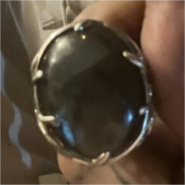 Labradorite Silver Statement Ring for Men Oval Gr… - image 1