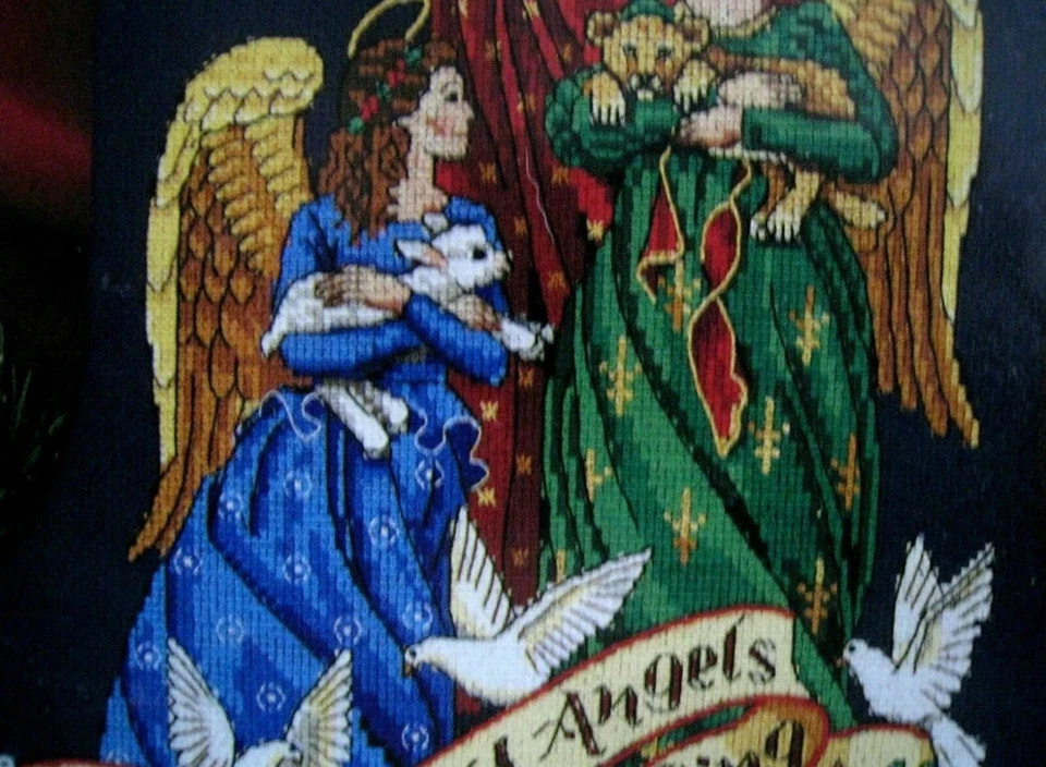New Dimensions Herald Angels Stocking Gold Collection Cross Stitch Kit 8531 - Image 4 of 4