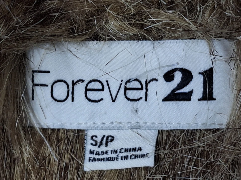 Chaleco FOREVER 21 Imitación Gamuza Imitación Piel Mujer PEQUEÑO Invierno Hippie Boho Marrón Tonos Foto 4 de 4