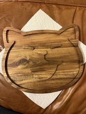 Wooden Cat/Dog-Shaped Cutting Board Brown New 12 x 9.5 In