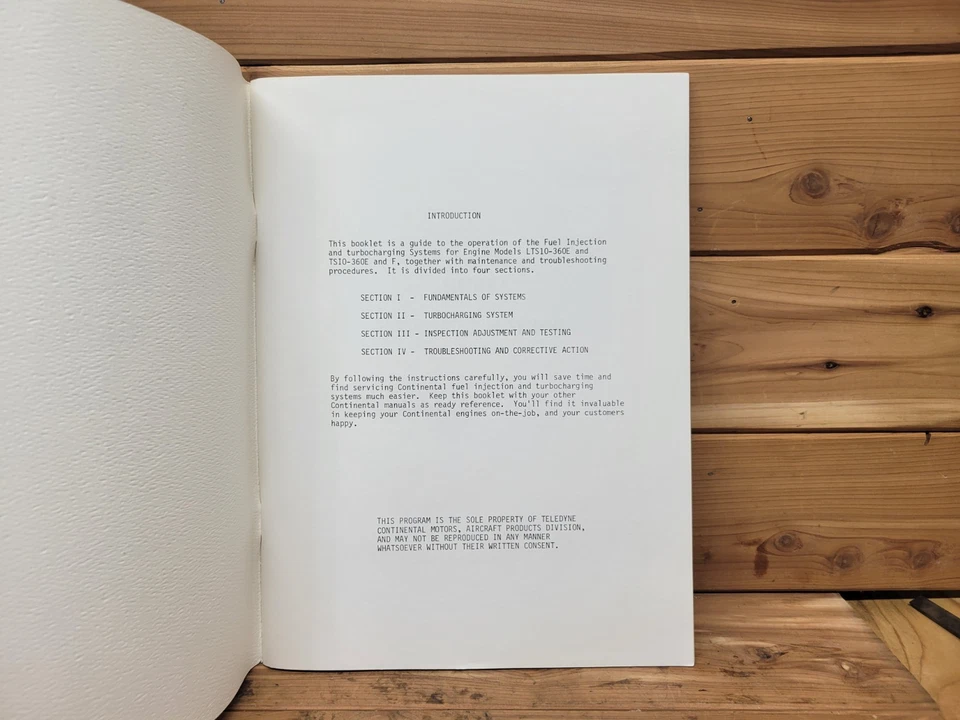 Continental Aircraft Engine 1978 TSI0-360E y F & LTSI0-360E manual de mantenimiento Foto 4 de 4