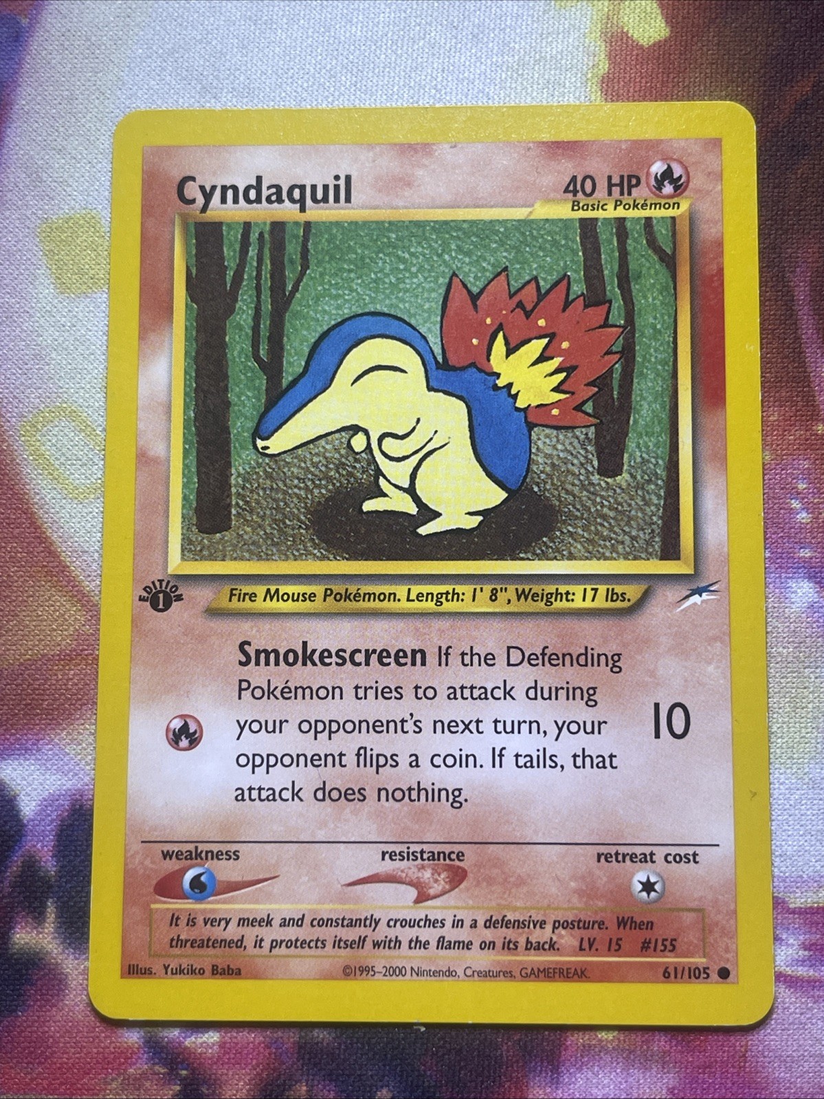Pokemon Card - Cyndaquil 1st Edition Neo Destiny 61/105 Common Mp