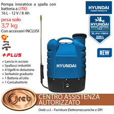 Pompa irroratrice a spalla 16L Spruzzatore a Batteria 12V 8Ah Hyundai 25920