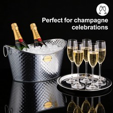 26L Galvanised Steel Oval Beer Bucket Cooler Party Tub Beverage Drinks