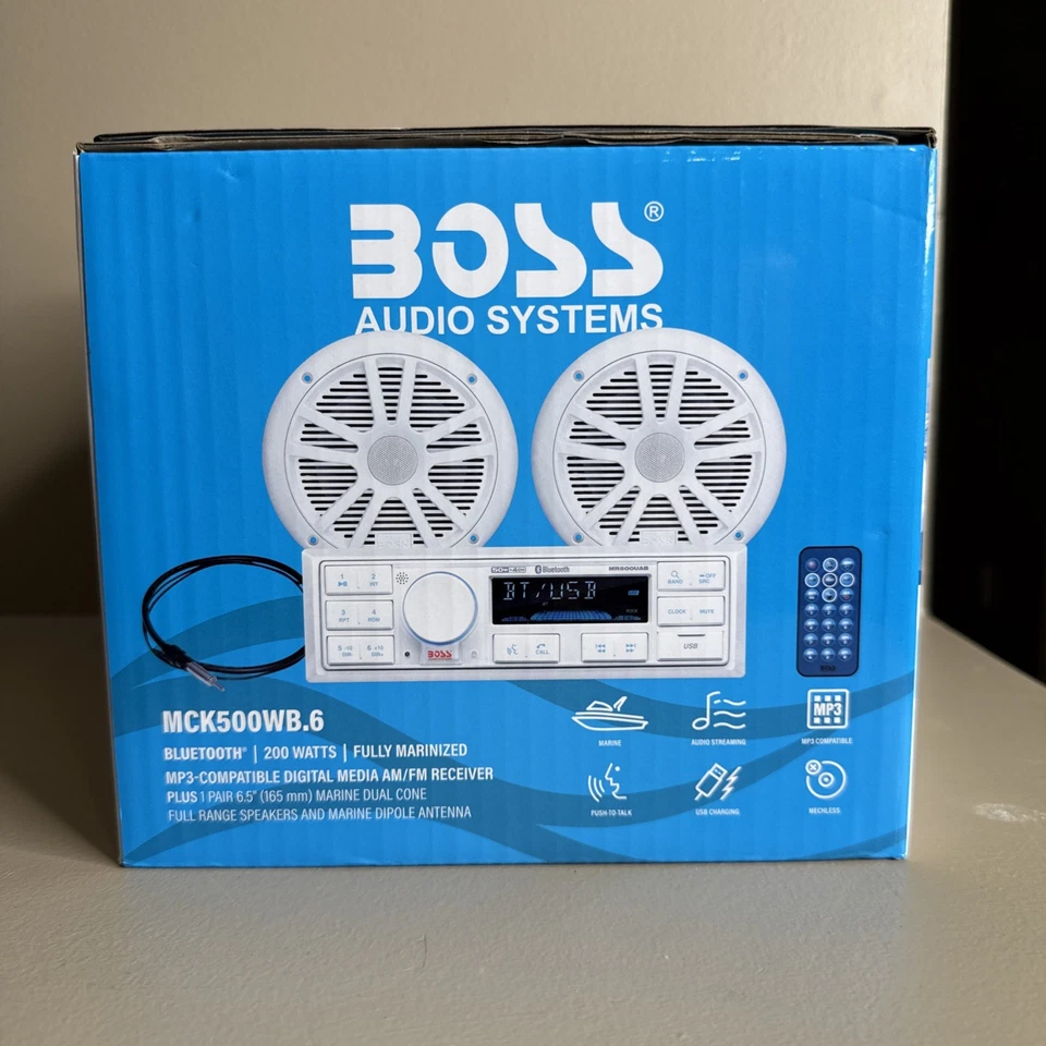 BOSS 音频系统 MCK500WB.6 船用立体声套装 全新带盒 — 第 2/4 张图片