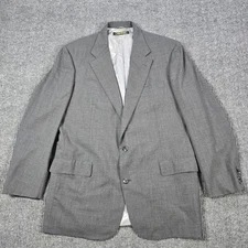 Brooks Brothers Blazer Mens 44 Long Gray USA Wool Two Button Suit Coat Jacket