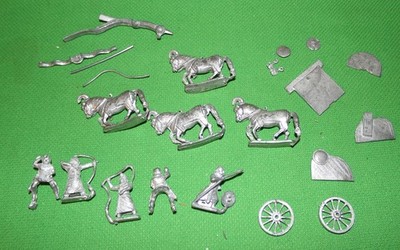 Minifiguren Metall 25mm alter assyrischer Kriegswagen unbemalt Modellbausatz