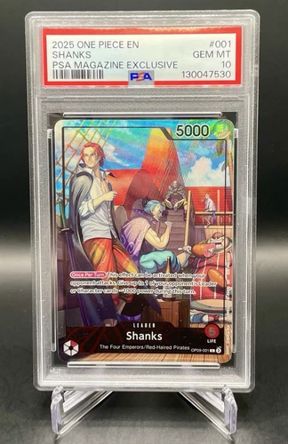 PSA 10 Shanks OP09-001 PSA Magazine Exclusive Promo One Piece TCG GEM MINT