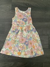H&M Girls Pink Floral Summer Sleevelrss Dress Age 4-6 Years