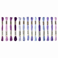 14 Skeins Embroidery Floss Polyester Threads for Sewing, Blue-Purple Gradient