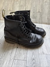 Dr. Martens Boots Youth Size 1 Doc 1460 J Combat Kids Black Leather Side Zipper