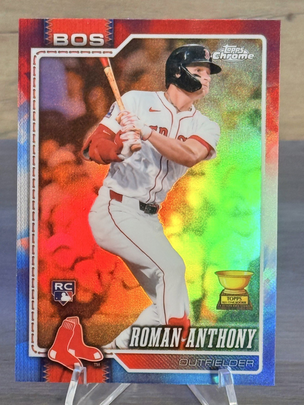 2026 Topps Chrome Roman Anthony Red White And Blue Refractor RC #225 Red Sox