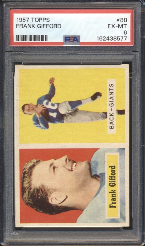 1957 Topps Football Frank Gifford #88 PSA 6 GIANTS EX-MT HOF