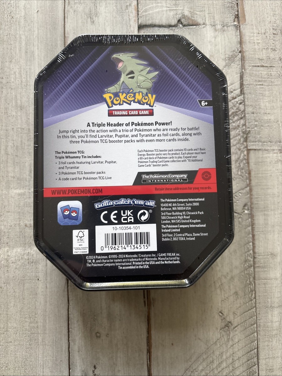 pokmon trading card game tyranitar tin card box Pokemon TCG Triple Whammy with 3 Booster Packs and 3 Promo Cards (Tyranitar) : Toys & Games this tin is great for both collectors and players looking to expand their deck or hunt for strong cards. Part 2: Tyranitar Whammy Tin