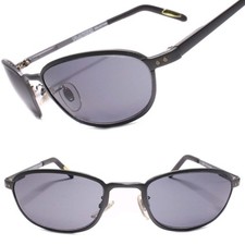 Mens 90s Genuine Vintage Wrap Around Sporty Rectangle Sunglasses Gray Frame