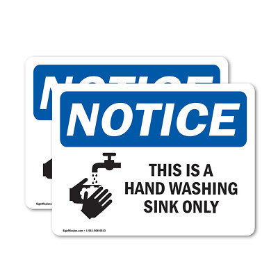 #ad #ad 2 Pack This Is A Hand Washing Sink Only With Symbol OSHA Notice Sign Decal $10.99