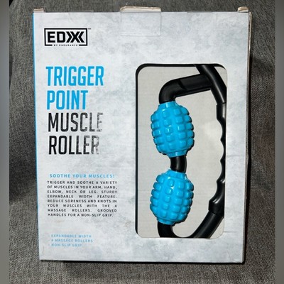 EDX Trigger Point Muscle Roller 4 Massage Rollers Expandable Width Non Slip Grip