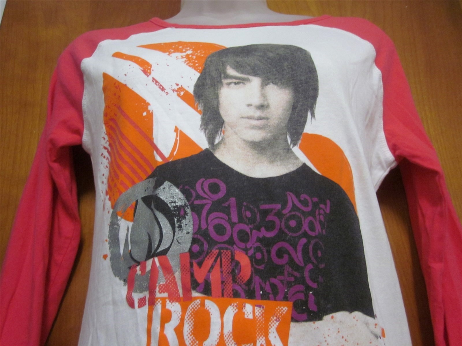 CAMP ROCK Disney Channel girls T shirt Shane Gray lrg raglan tee Joe Jonas  2008 | eBay