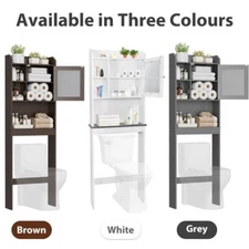 Over The Toilet Wood Storage Cabinet Space Saver Organization Bathroom 3 Colors
