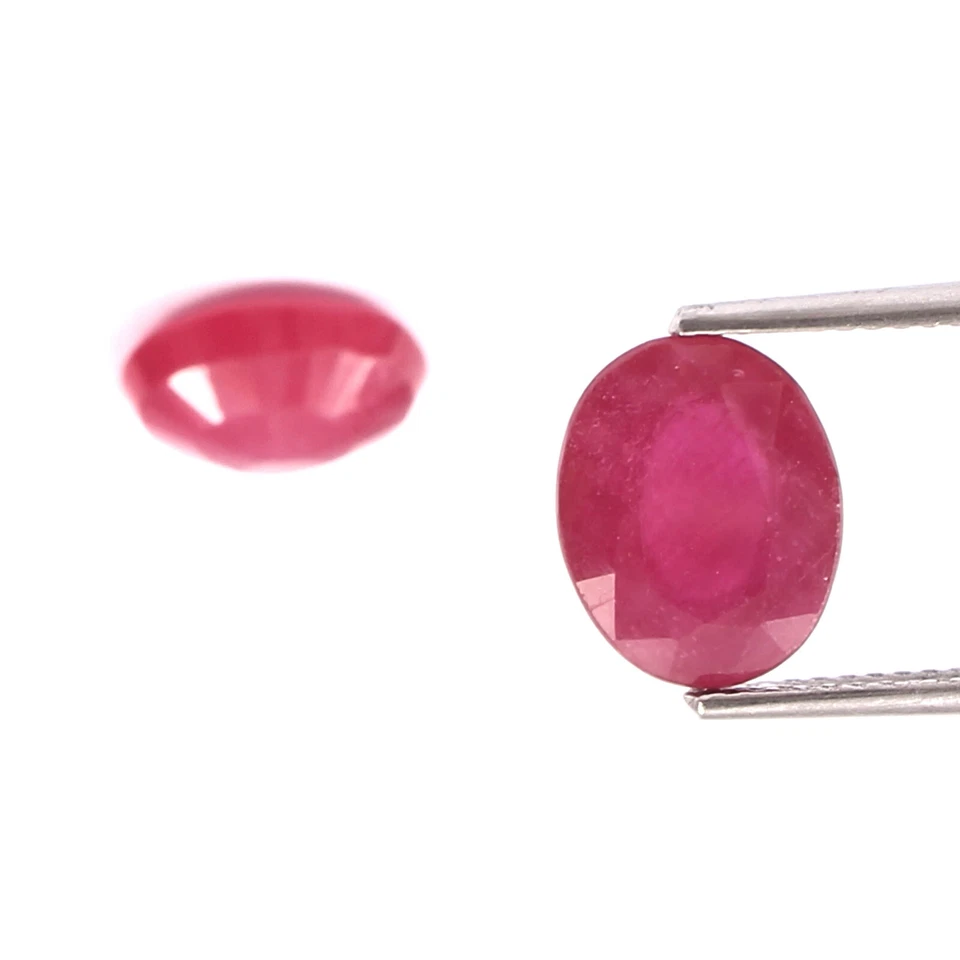Piedras preciosas sueltas facetadas corte rubí rojo ovalado natural de 6,7 quilates 2 piezas 8x10 mm para pendientes Foto 4 de 4