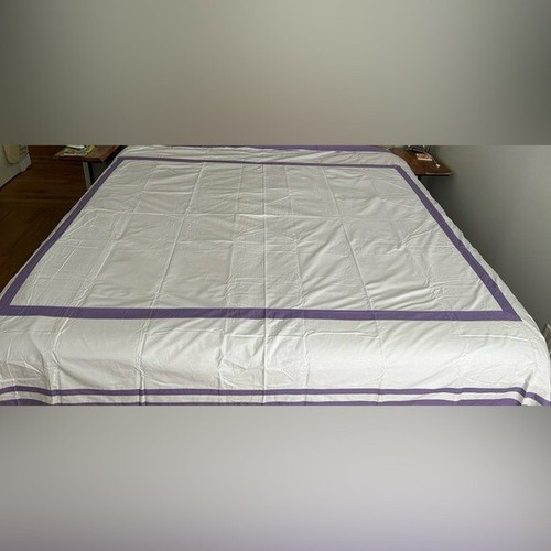 Pottery Barn Teen Suite Organic Cotton Duvet Cover in Purple and White - King - Bild 5 von 10