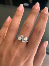 One Of A Kind Art Deco Engagement Ring Features Old European Cut Cubic Zirconia