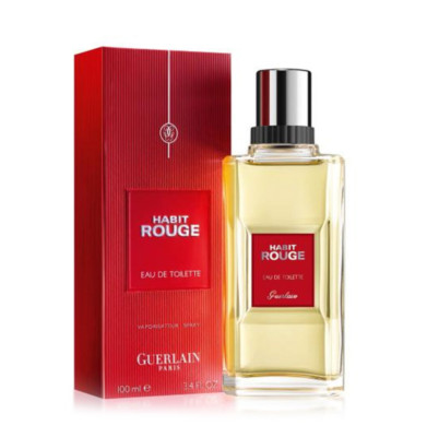 Habit Rouge by Guerlain Paris Eau De Toilette Spray for Men 3.4oz