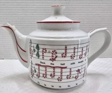 Vintage Christmas Ron Gordon Deck The Hall Teapot 