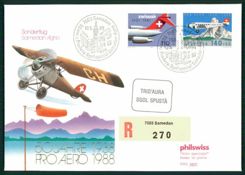 SWITZERLAND 1988 AVIATION AERO FLIGHT SAMEDAN - AGNO JUNKERS JU PLANE fu84