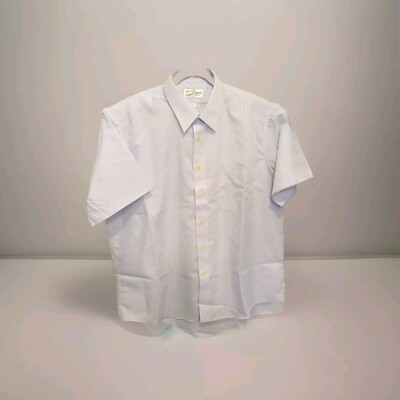 Sears Roebuck & Co. Men s 17.5 Vintage Blue Short Sleeve Button-Up Shirt