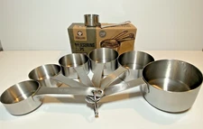 Chef Pomodoro Stainless Steel 6 Measuring Cups(broken 1/8 cup)