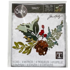 Sizzix Thinlits Tim Holtz Holiday Brushstroke #2 Cutting Dies Winter NEW
