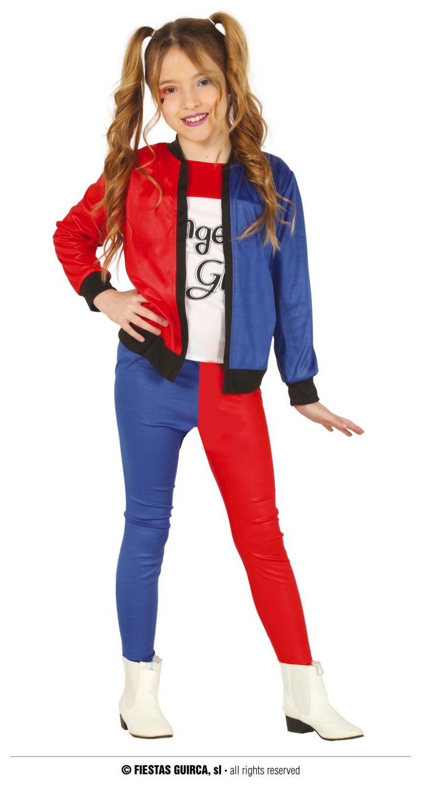 Costume Cosplay Harley Queen Rossoblu Rock Diva Halloween Joker anni 10/12 anni