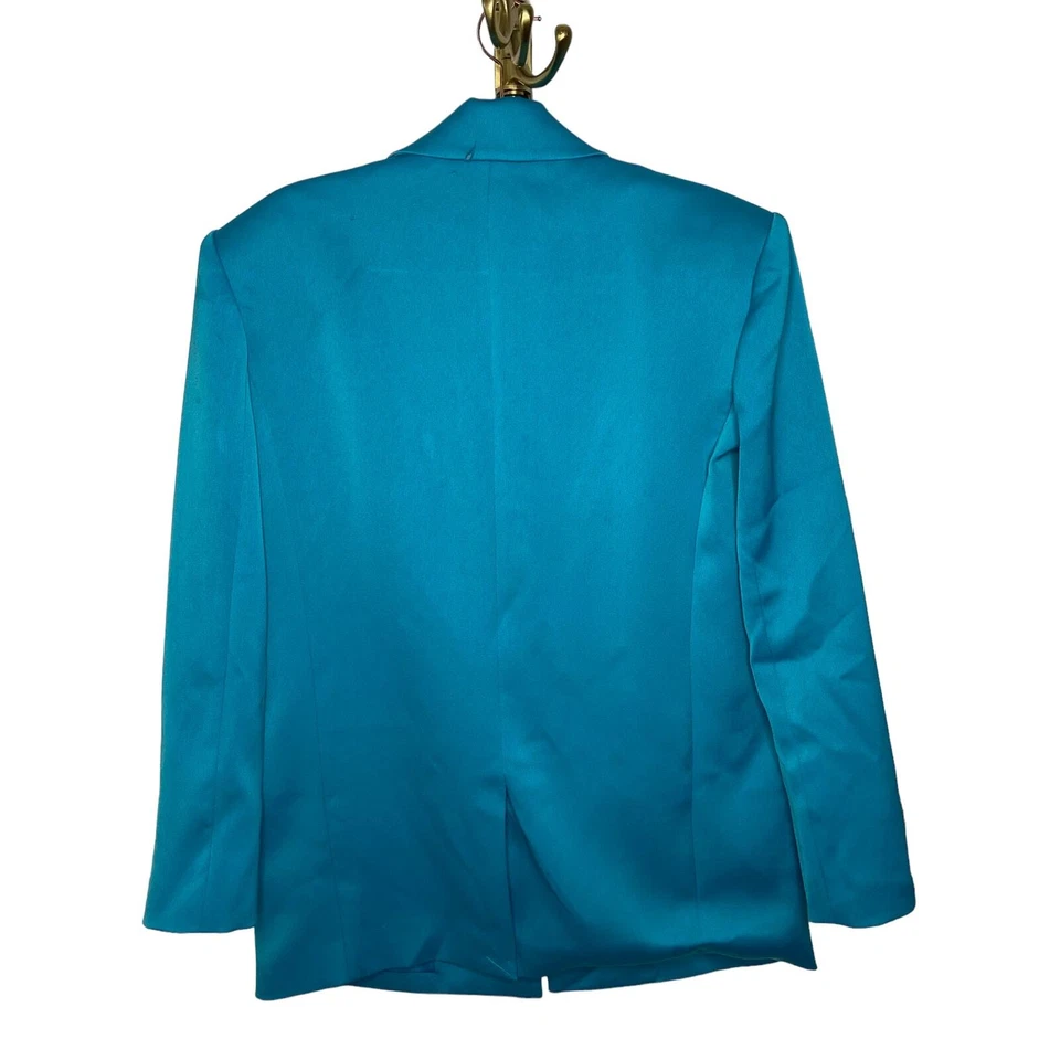 Alice + Olivia Shan Padded-Shoulder Long-Sleeve Blazer Career Ocean Floor Size 2 - Image 3 of 4