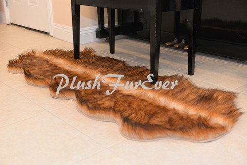 24"x59" GRIZZLY BEARSKIN Runner Rug Super Plush Area Rug Couch Sofa Decor Suede - Picture 5 of 9