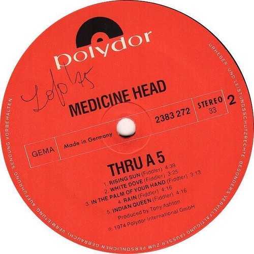 MEDICINE HEAD Thru A Five 1974 GERMANY lp EX vinyl! - Picture 3 of 3