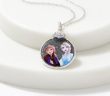 ELSA ANNA FROZEN DISNEY  STERLING SILVER NECKLACE 18" frozen disney 925
