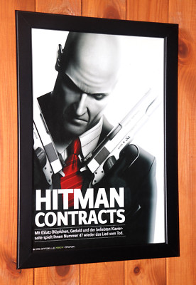 Hitman Contracts PS2 PS3 Xbox Old rare Promo Poster / Ad Page Framed.