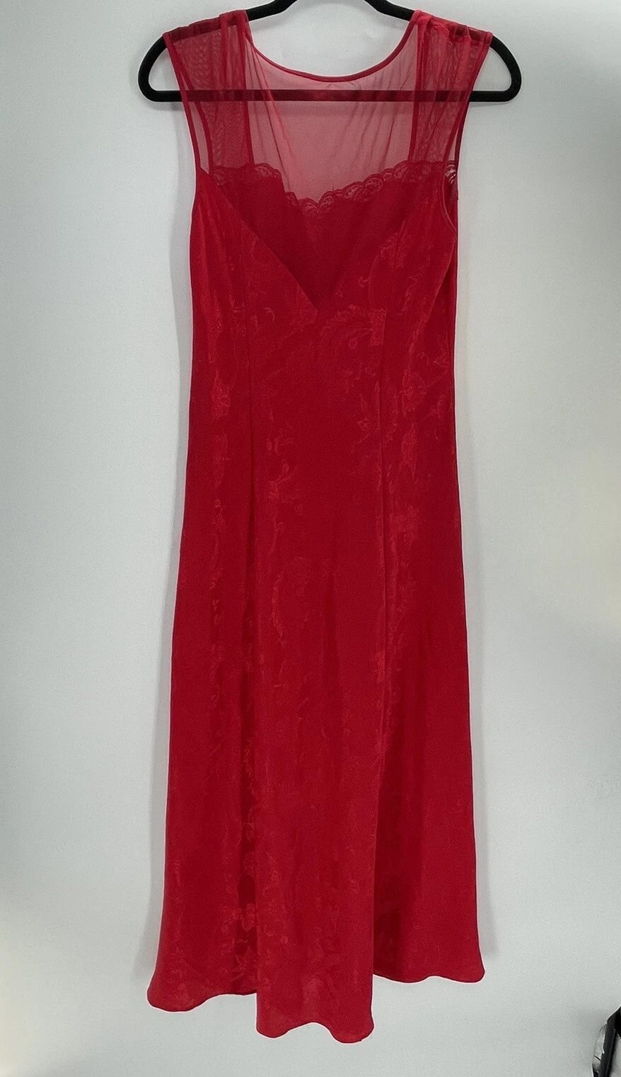 UNDERCOVER Abito Lingerie Lungo Rosso Victoria’s Secret Vintage Nuovo con etichette Taglia Large