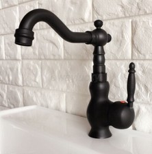 Oil Rubbed Bronze Swivel Spout Bathroom Single Handle Hole Sink Vanity Faucet