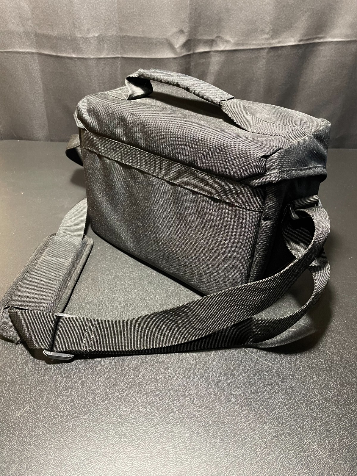 Canon Camera Bag Black Nylon w/ Divider Canvas Case Shoulder Strap Bag