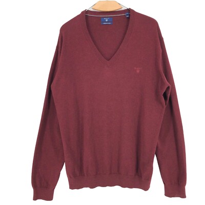 GANT Herren V-Ausschnitt Slim Fit Pullover Größe 2XL