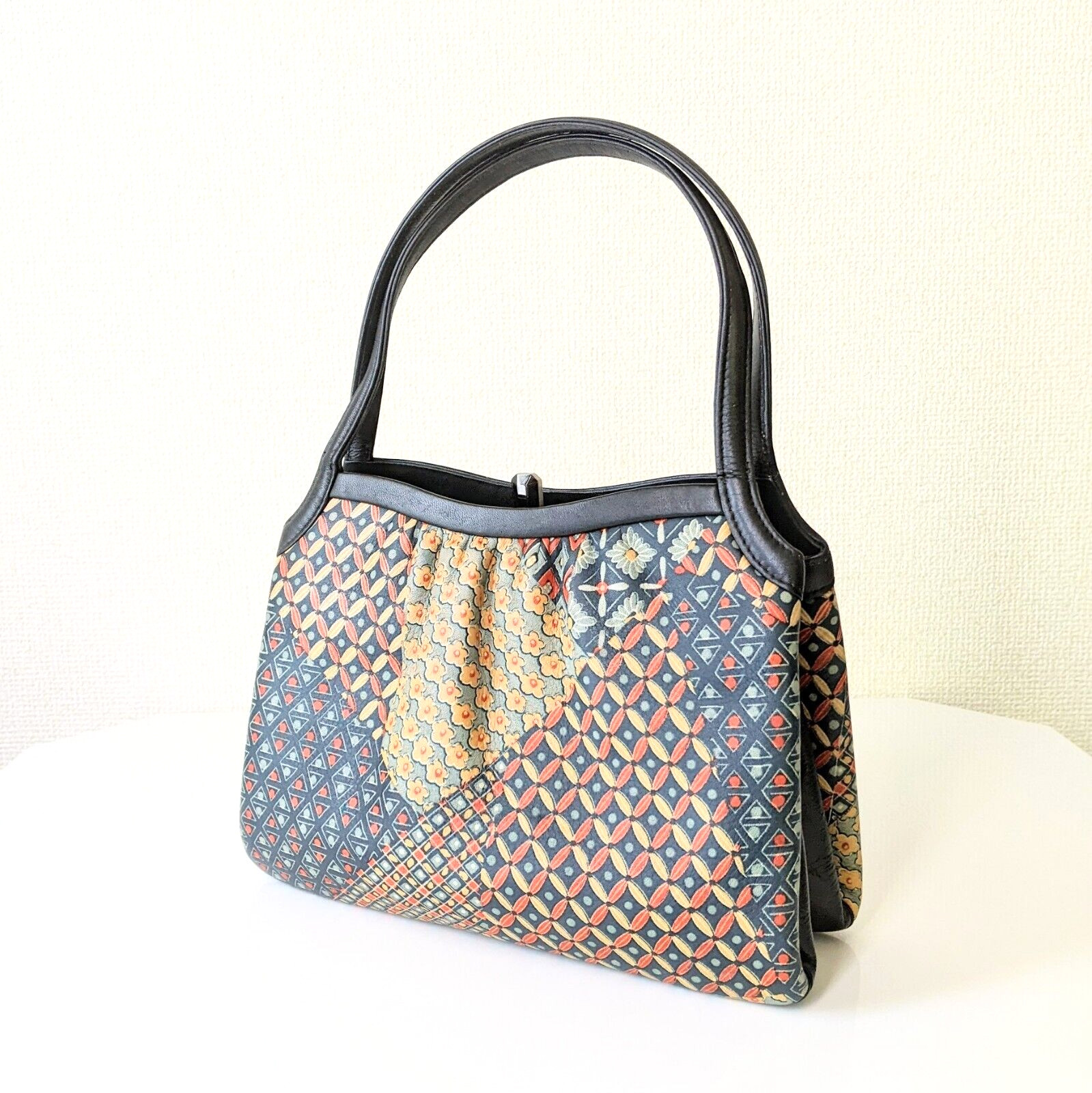 Japanese Vintage Leather Bag Maru Tokyo Patchwork Pat… Gem