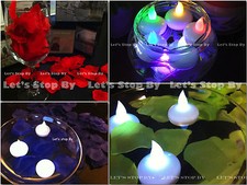 12 LED Floating Tea Candle Light 500 Silk Rose Petal Wedding Decor Centerpiece