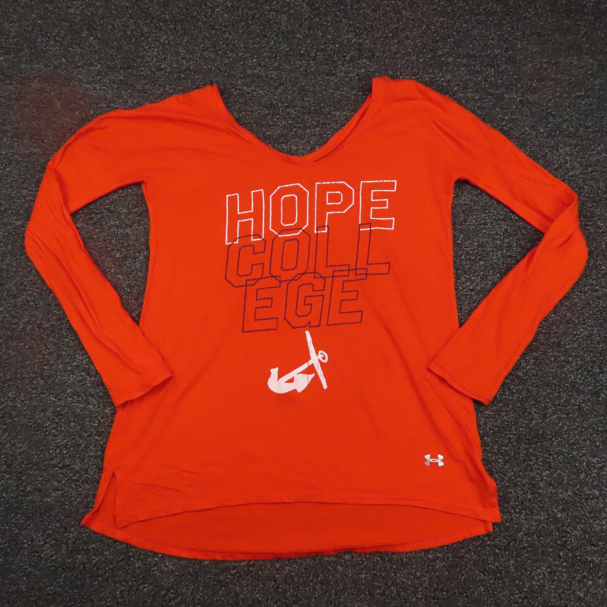 Under Armour Shirt Womens Small Orange Loose Running Breathable